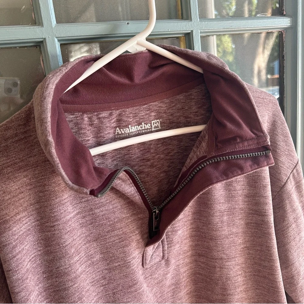 Avalanche Outdoor Supply Company 1/4 Zip Pullover Sweatshirt Heathered Maroon M